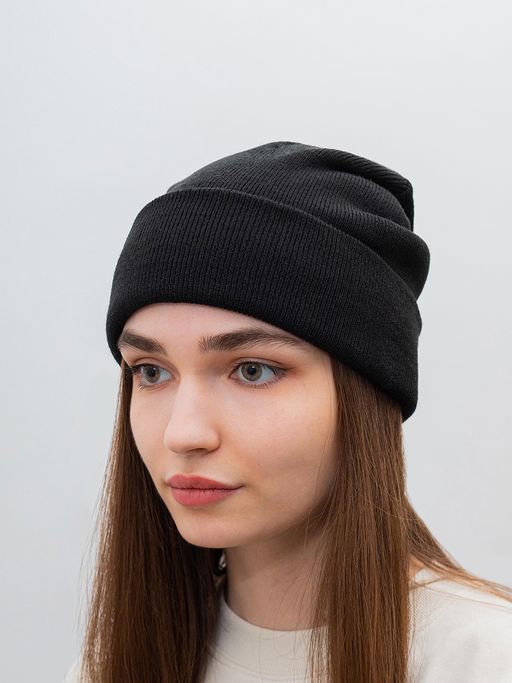 Шапка SEEBERGER арт. 18308-0 TURN-UP BEANIE (черный)