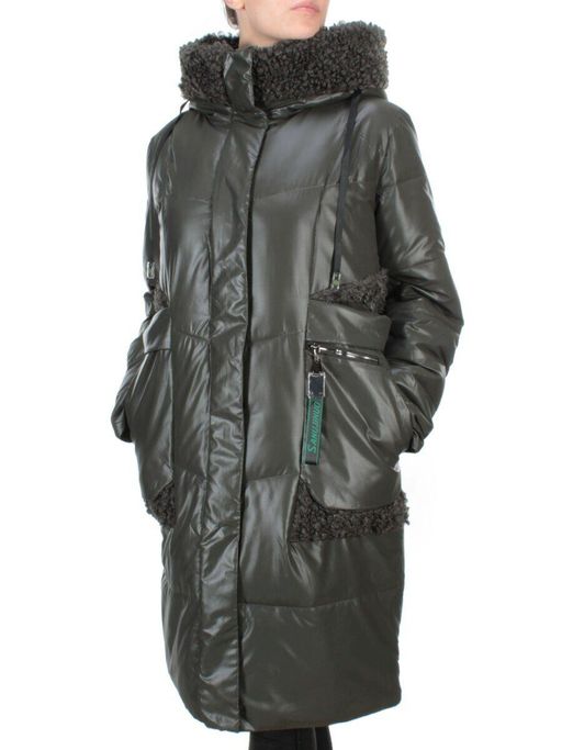 21-985 DARK GREEN Пальто зимнее женское AIKESDFRS (200 гр. холлофайбера) - Fashion фото 3