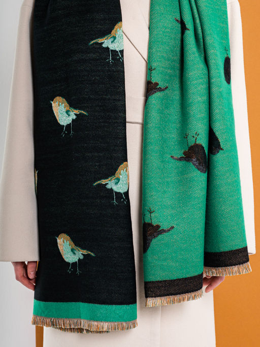 В составе шерсть! Большой, теплый двусторонний палантин - Tantino фото 3