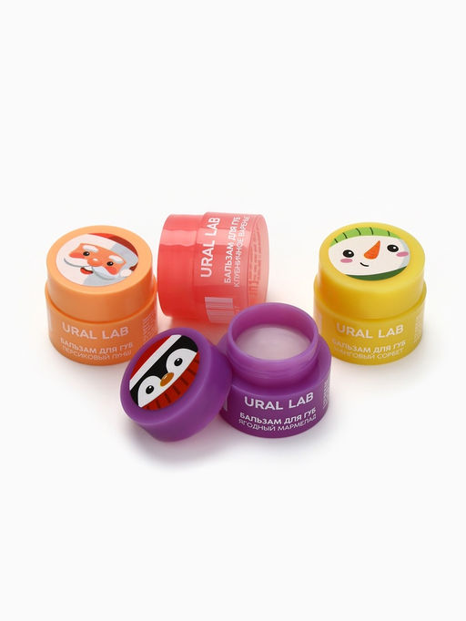 Цена за 5 шт. Бальзам для губ, 3 г, аромат клубничного варенья, URAL LAB  фото 26