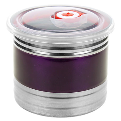 Банка для сыпучих продуктов из нержавеющей стали 1,1л, д12,5см, h10,5см, крышка пластмассовая с пароотводом, цветной корпус, фиолетовый, в коробке (Китай)