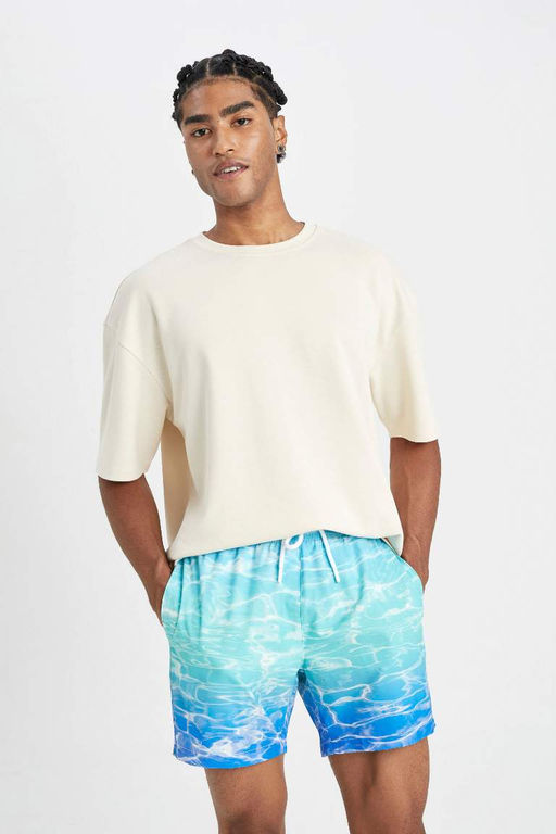 Короткие шорты для плавания с узором - Defacto фото 3