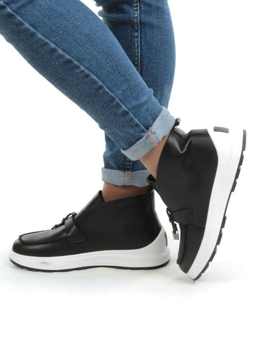 01-5281-1BLACK Ботинки демисезонные женские (натуральная кожа, байка) - No name фото 3