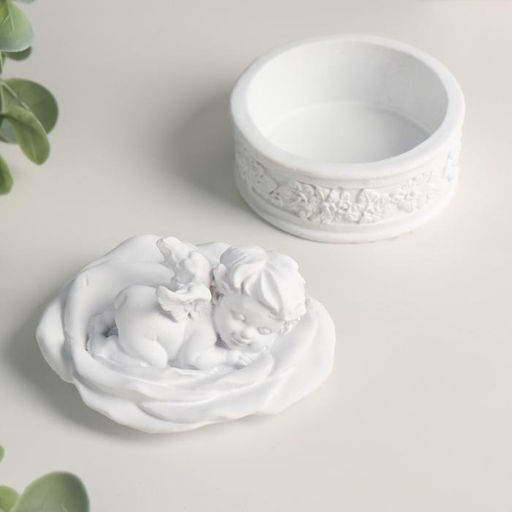 Полистоун шкатулка белый ангел на цветке 6*8*8,5 см МИКС - Simaland фото 6