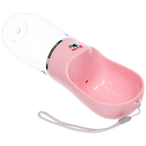 Поилка портативная прогулочная с кнопкой "ЛЮБИМЫЙ БРО", цвет розовый, 380мл (коробка)