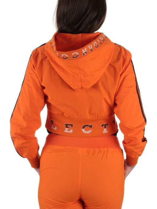 2388 ORANGE/BLACK Костюм спортивный тройка женский (100% полиэстер )