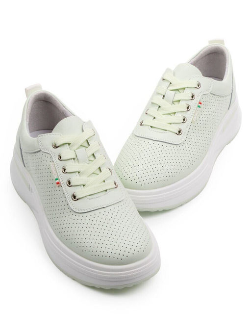 03-YH324-3 LT. GREEN Полуботинки спортивные женские (натуральная кожа)