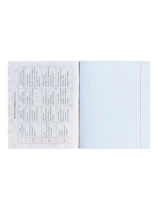 Тетрадь предметная Calligrata TOP «Школьный стиль», 48 листов в клетку Английский язык, со справочным материалом, пластиковая обложка, блок офсет