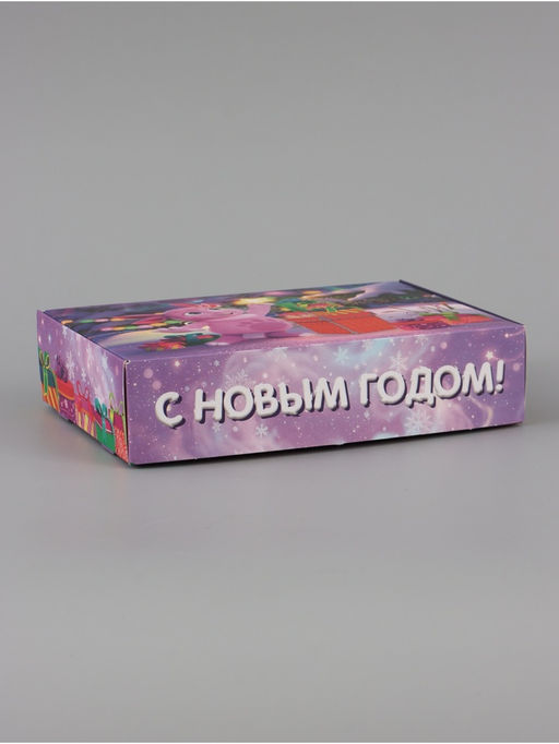 Цена за 3 шт. Коробка подарочная "С Новым Годом!", Лунтик, 21 х 15 х 5 см
