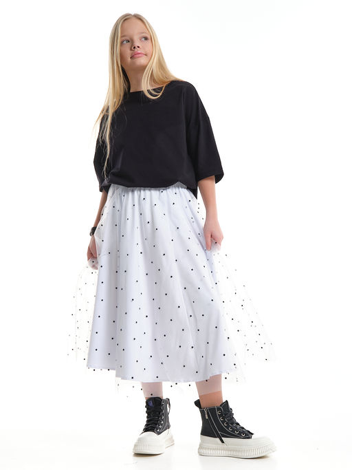 Юбка пачка длинная из фатина 22-7608 черный/зол. звезды - Mini maxi фото 8