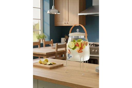 Диспенсер для холодных напитков с краном 8 л 27*23*30 см с крышкой и ручкой на металл.подставке - Elan gallery фото 4