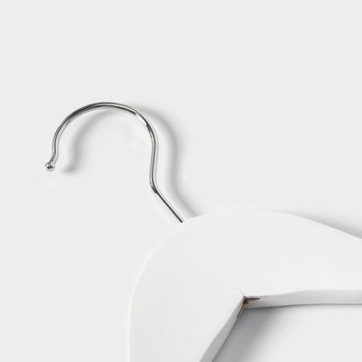 Плечики - вешалки для одежды LaDо́m Soft-Touch, 3 шт., деревянные, с перекладиной, широкие плечики, 44.5×23 см, белые