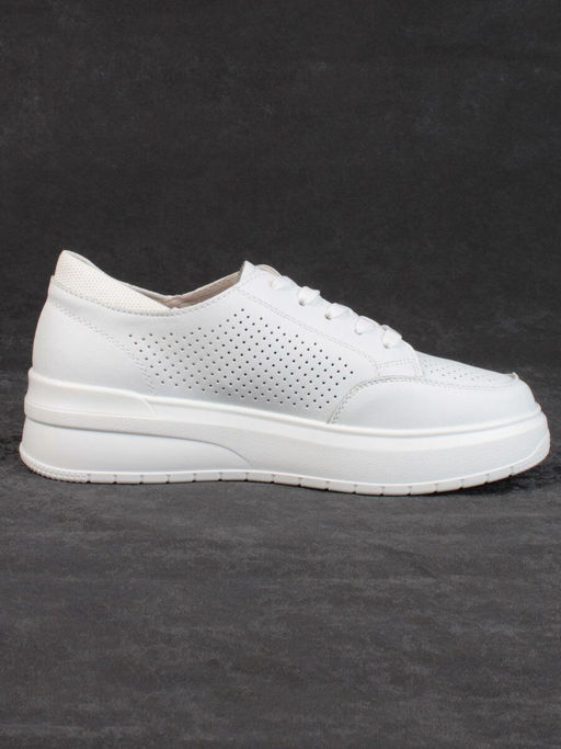 05-HY14-2D WHITE Кроссовки женские (натуральная кожа)