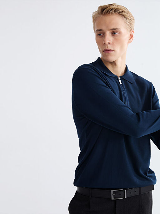 Polo Yaka Erkek Triko Kazak