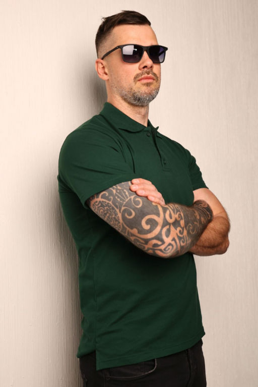 Спортивная футболка-поло 92% хлопок, 8% лайкра