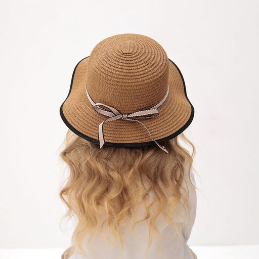 Шляпа для девочки MINAKU «Леди», размер 52-54, бежевая