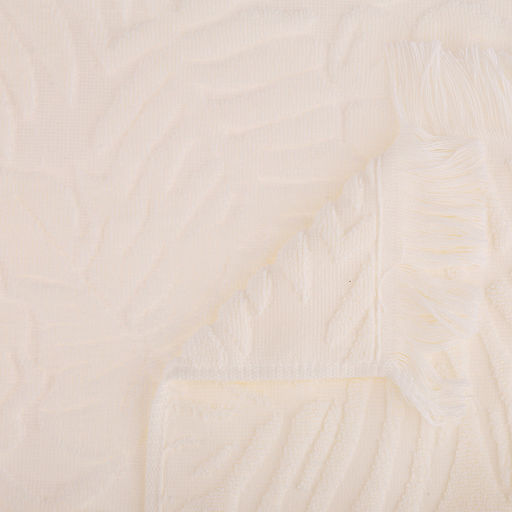 Полотенце махровое "Тропики" 50х90см, хлопок 100%, с бахромой, белый (Китай)