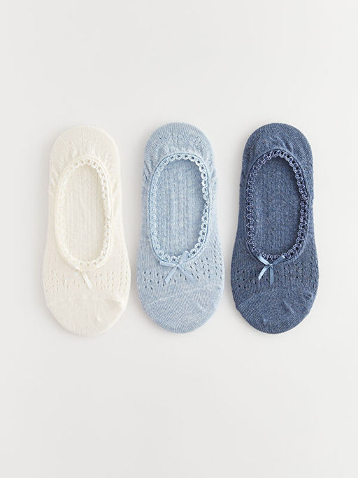 Kendinden Desenli Kad?n Babet ?orap 3l?