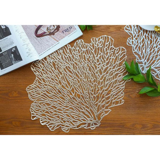 Набор салфеток сервировочных на стол Доляна Кораллы, 4839 см, 4 шт, цвет золотой  фото 17