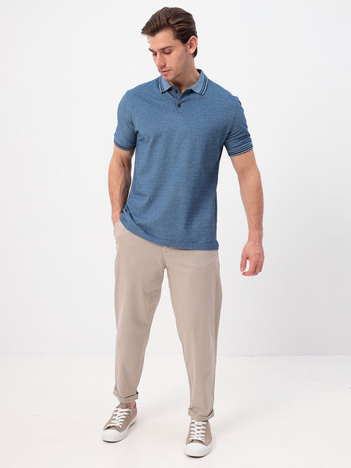 Джемпер мужской с воротником поло короткий рукав GREG G144V-PH4-OZ2 (голубой) фото 3