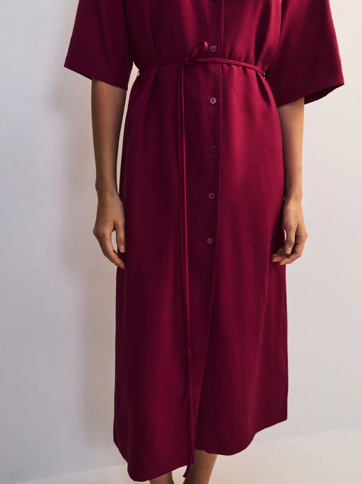 Льняное платье-рубашка с поясом ZR2605012904-91 / Zarina