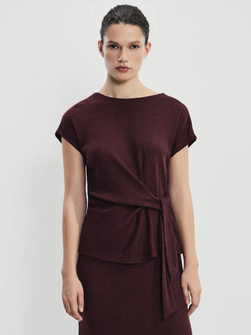 Топ с декоративным узлом и люрексом / Zarina фото 4