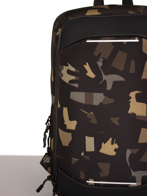 LACCOMA рюкзак LT2006-черный-комуфляж полиэстр+эко кожа полиэстр