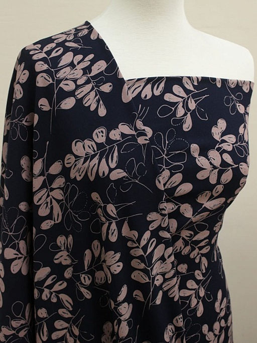 Штапель Премиум Дыхание осени цв.чернильный/розово-сиреневый, ш.1.45м, вискоза-100%, 120гр/м.кв - Купава фото 3