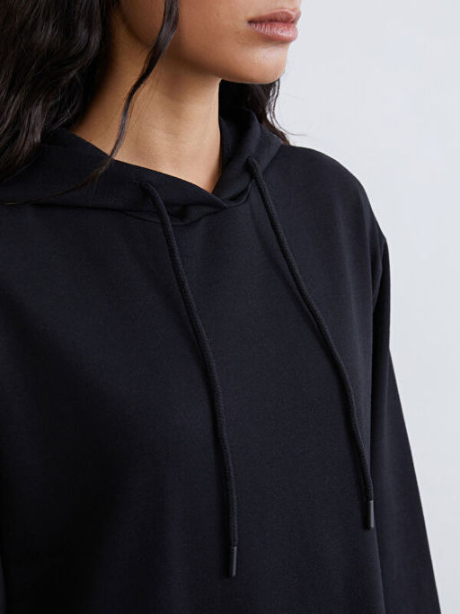 Kap??onlu Sweat Elbise