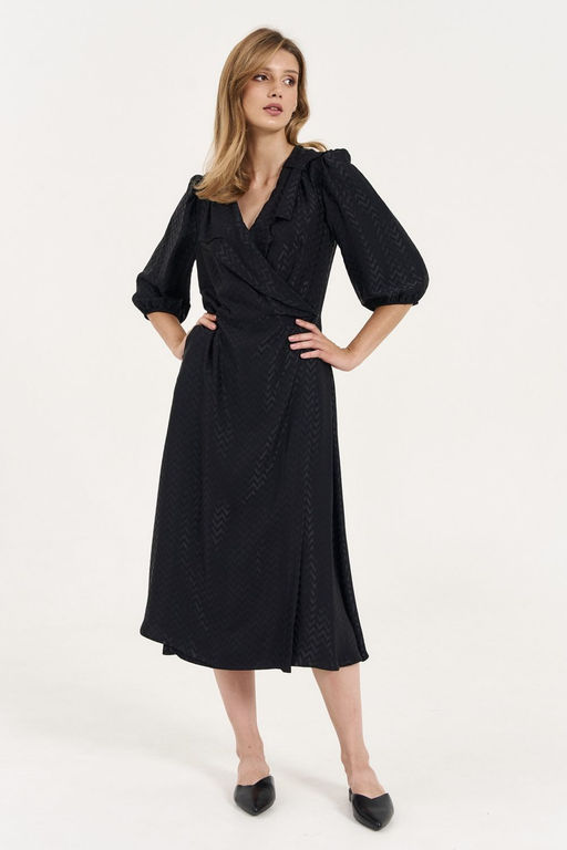 Платье Lenata 11342 рисунок на черном