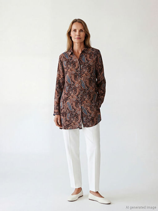 Desenli Kad?n G?mlek Tunik