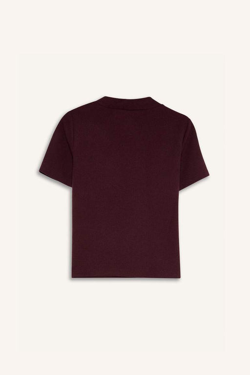 Slim Fit Slim Fit Полуводолазка Повседневная футболка с коротким рукавом - Defacto фото 9