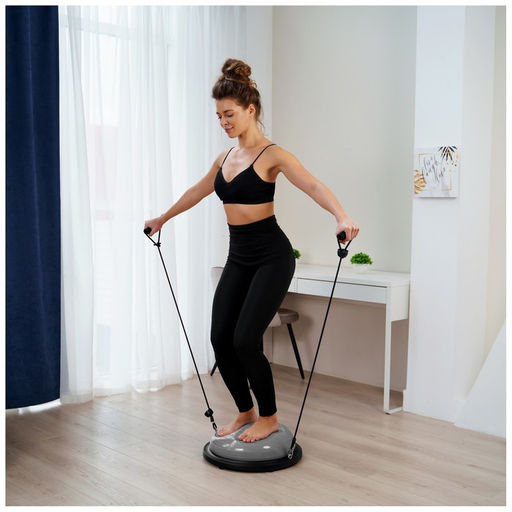 Полусфера BOSU гимнастическая, с насосом, 46х20 см, цвет серый - Simaland фото 3