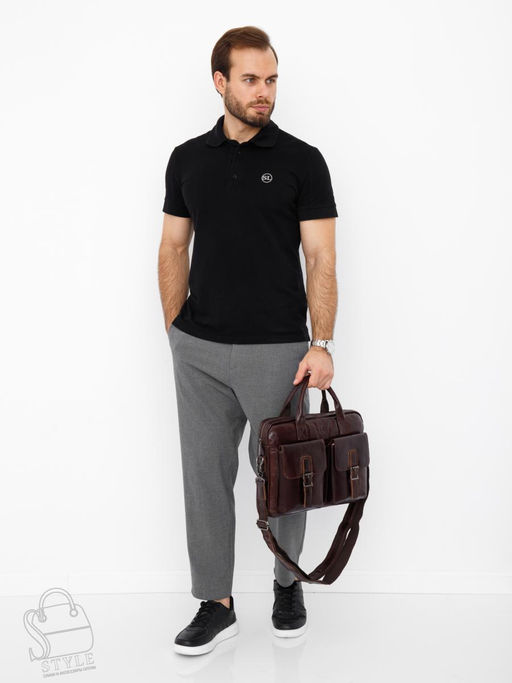 Портфель мужской кожаный 0993Z coffee Zinimsk в Новосибирске