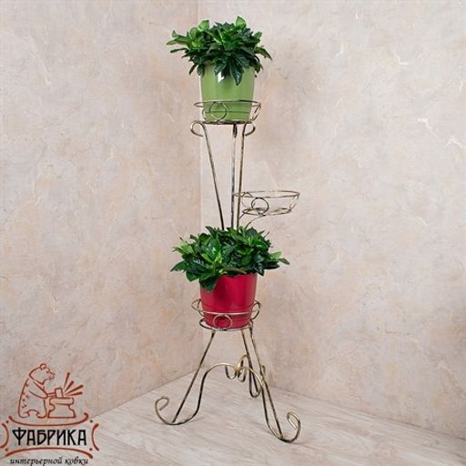 Стойка для цветов Классика на 3 цветка 18-103 - Фабрика интерьерной ковки фото 5