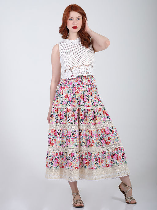 Юбка в стиле кантри больших размеров - Almond фото 6