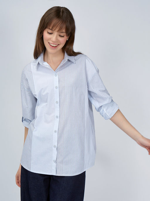 Рубашка полоса OD-918-1 серо-голубая - Tantino фото 9