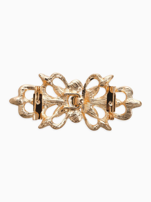Зажим для кардигана «Ажур. Цветы», цвет золотой в золоте