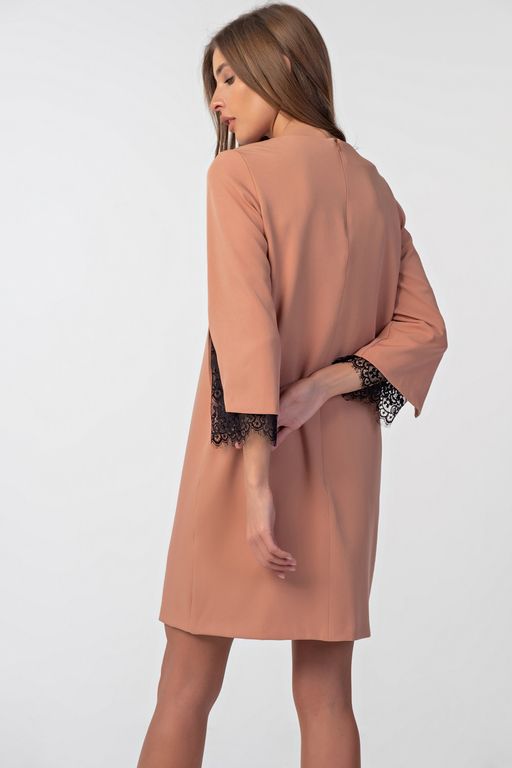 Платье прямое короткое миндальное - Fly фото 2