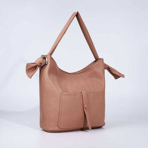 Сумка - мешок женская на молнии, 33×33 см, розовая