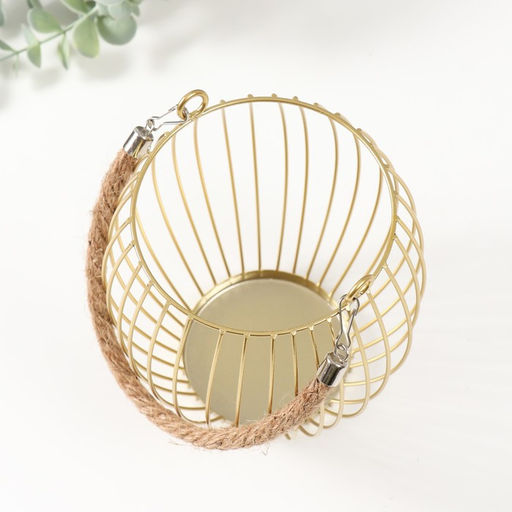 Подсвечник металл на 1 свечу «Корзина», d=10 см, бронза, 15×15×17 см