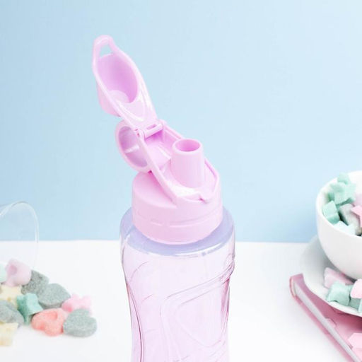 Бутылка для воды «Баунаталь», 600 мл, 23×8 см, спортивная, прозрачная, розовая