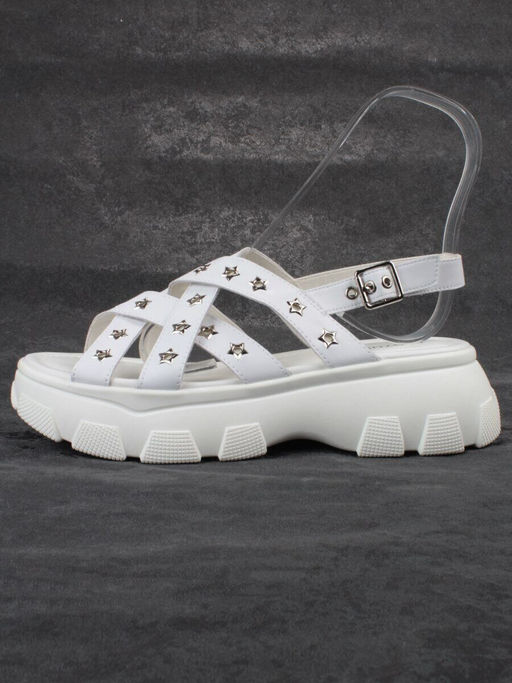 08-PEAG47-1 WHITE Босоножки женские (натуральная кожа)