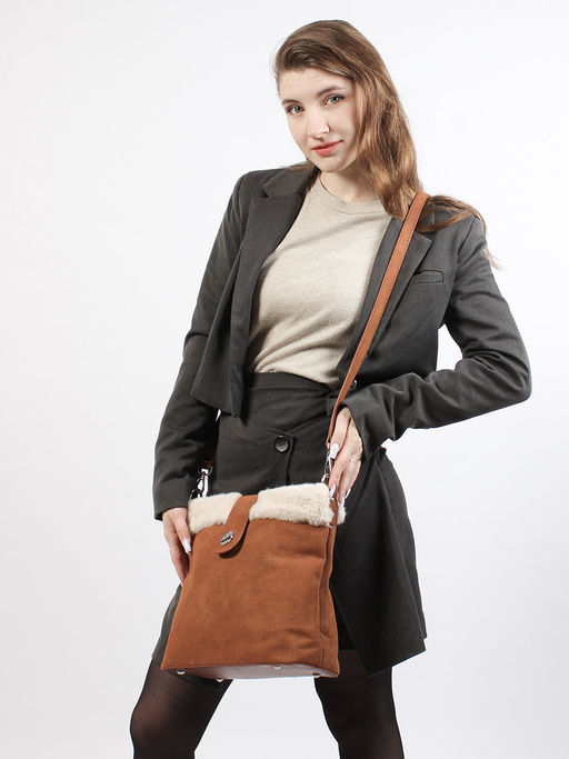 LACCOMA сумка P5681-1-рыжий эко кожа, искуственный мех полиэстер фото 8