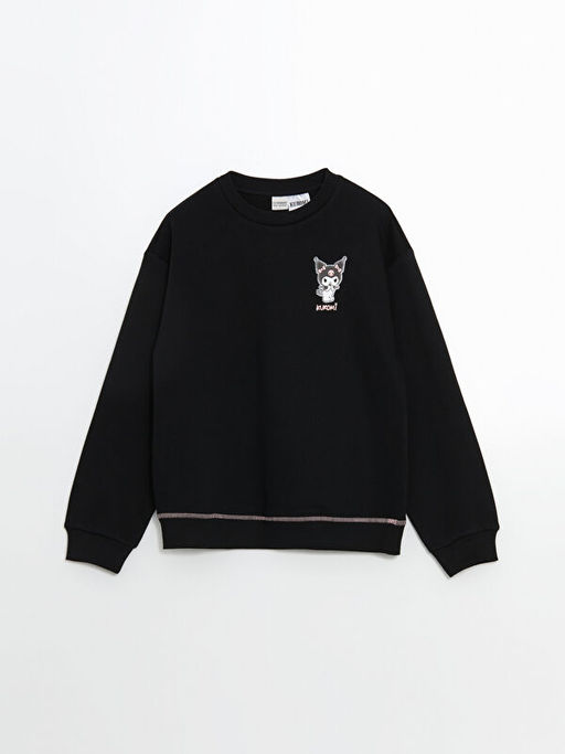 Bisiklet Yaka Kuromi Bask?l? K?z ?ocuk Sweatshirt