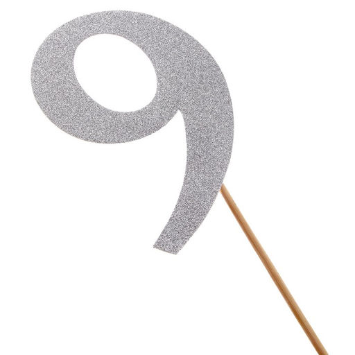 Цена за 6 шт. Топпер в торт 3, цвет серебро - Страна карнавалия фото 29