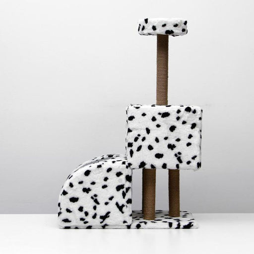 Домик для кошек с когтеточкой Двухуровневый, 72 х 37 х 110 см, джут, далматинец - Пижон фото 4