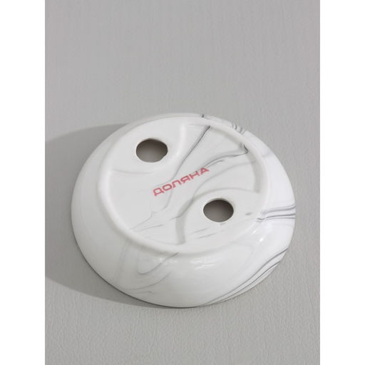 Мыльница керамическая «Розалин», бело-чёрная