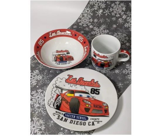 Набор детский 3пр Болид (тарелка 17,5см, салатник 15см, кружка 230мл) под/уп C623# (350703) /DANIKS/  фото 6