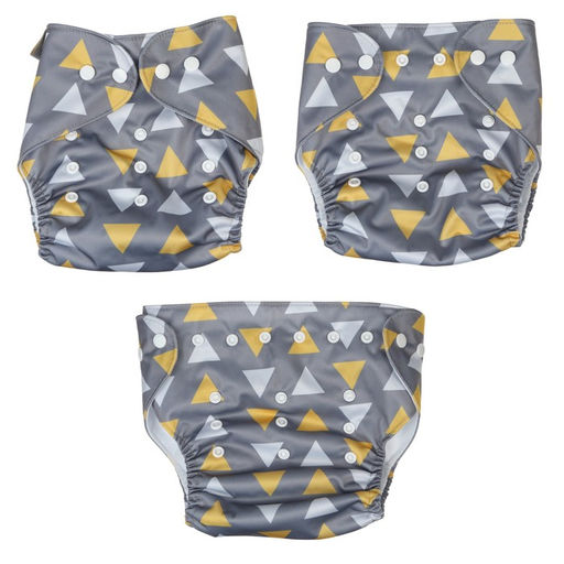 Трусики-подгузник, многоразовый, Треугольники, от 0-36 мес. - Крошка я фото 3